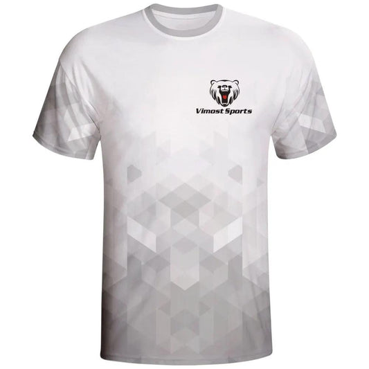White Geometric Custom Gaming Jersey by Vimost Sportswear
