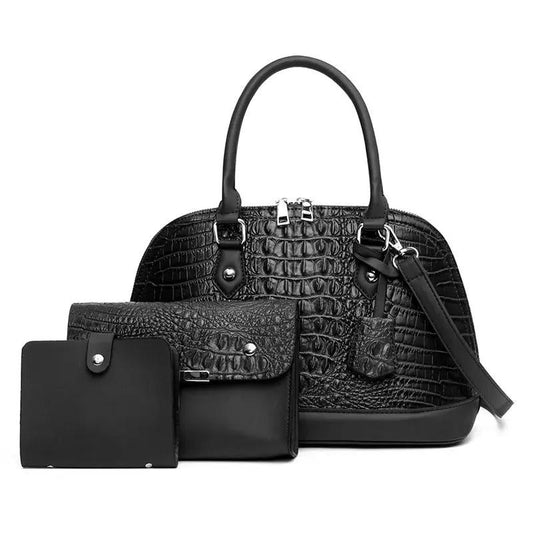 Leyla Womens Handle Bag (3 Piece Set) - Black by Savoy Active