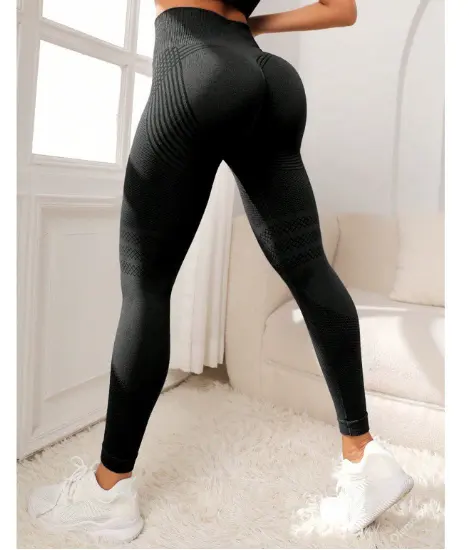 Ultra high waist non slip yoga pants with no trace, peach buttocks fitness exercise, hip lifting tight pants with high elasticity by Dropsure