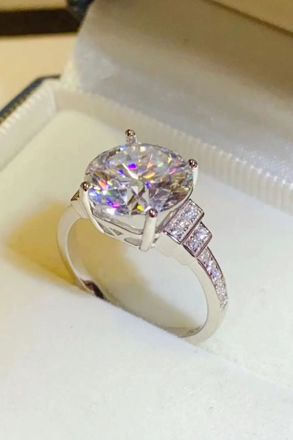 5 Carat Moissanite 925 Sterling Silver Ring by Partner Label