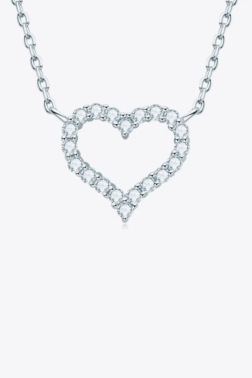 Adored Moissanite Platinum-Plated Heart Necklace by Partner Label