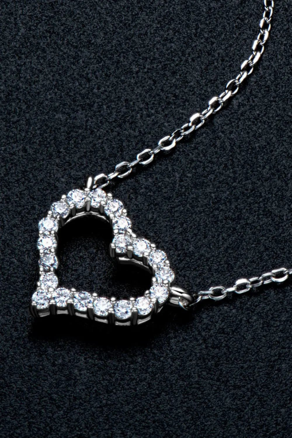 Adored Moissanite Platinum-Plated Heart Necklace by Partner Label