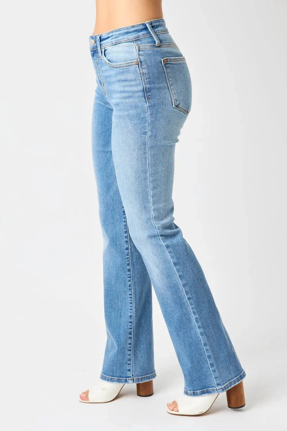 Judy Blue Full Size Mid-Rise Waist Straight Jeans by Judy Blue