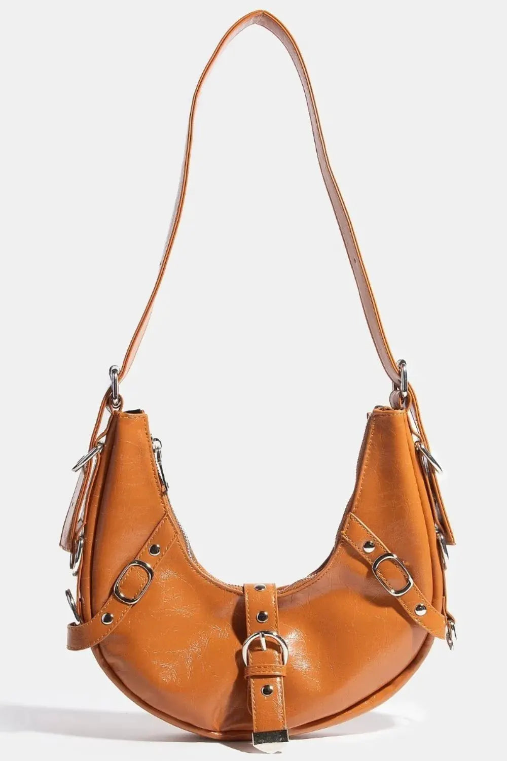 Fame Multi Belt Strap Accent Shoulder Bag by Fame