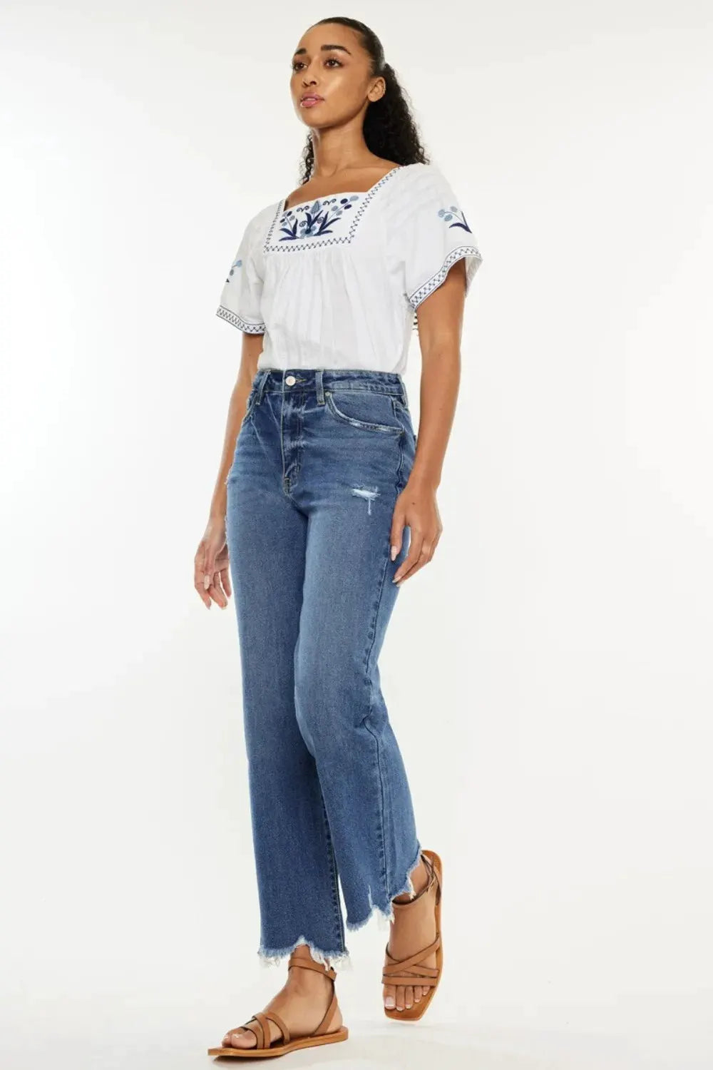 Kancan Full Size High Rise Slim Wide Leg Jeans by Kancan