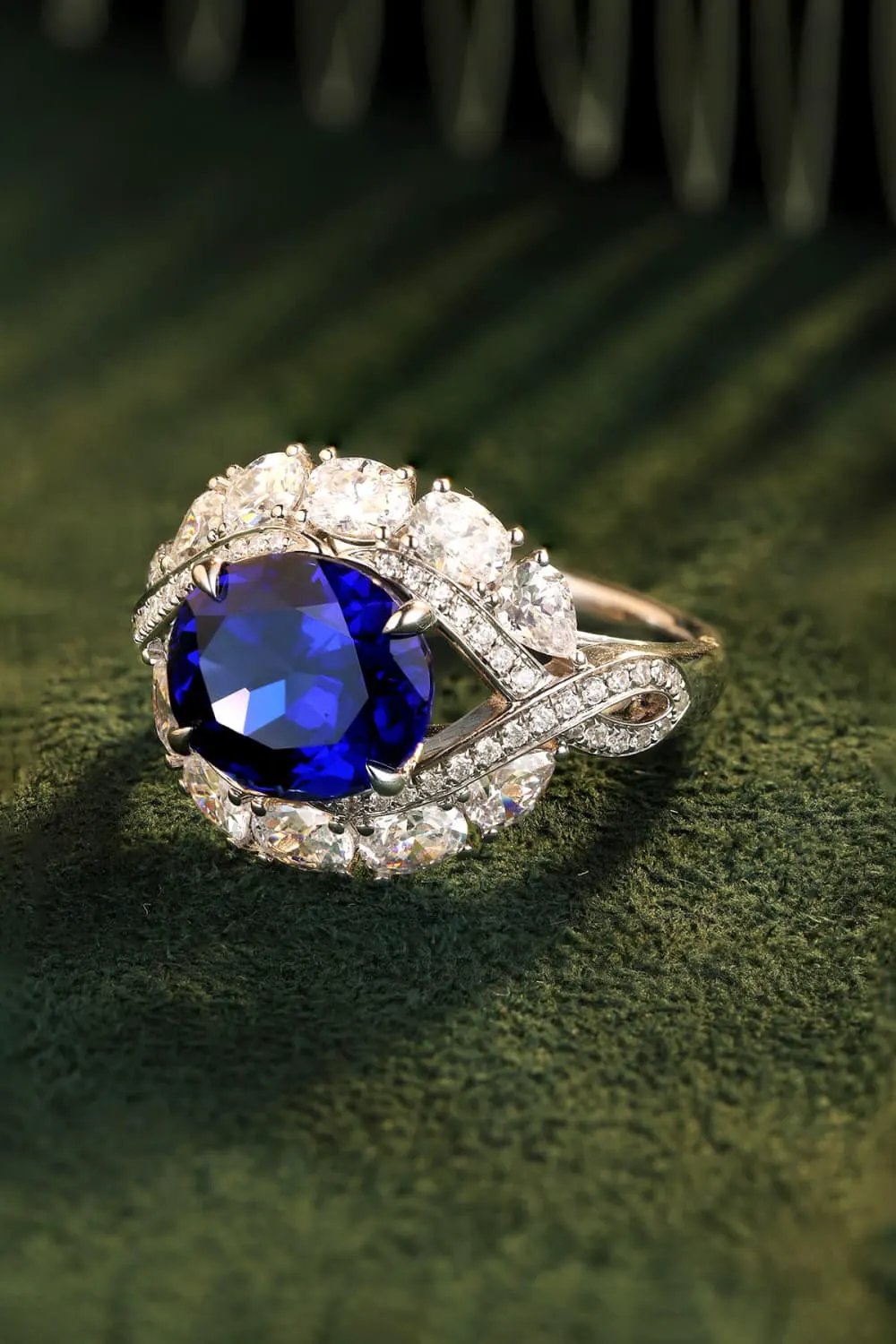 5 Carat Lab-Grown Sapphire Platinum-Plated Ring by Partner Label