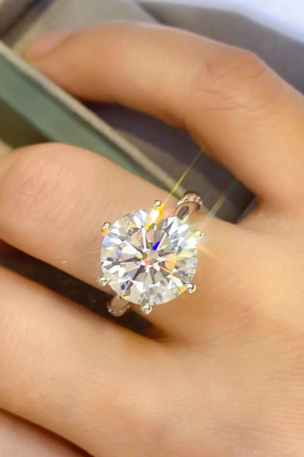 5 Carat Moissanite 6-Prong Ring by Partner Label