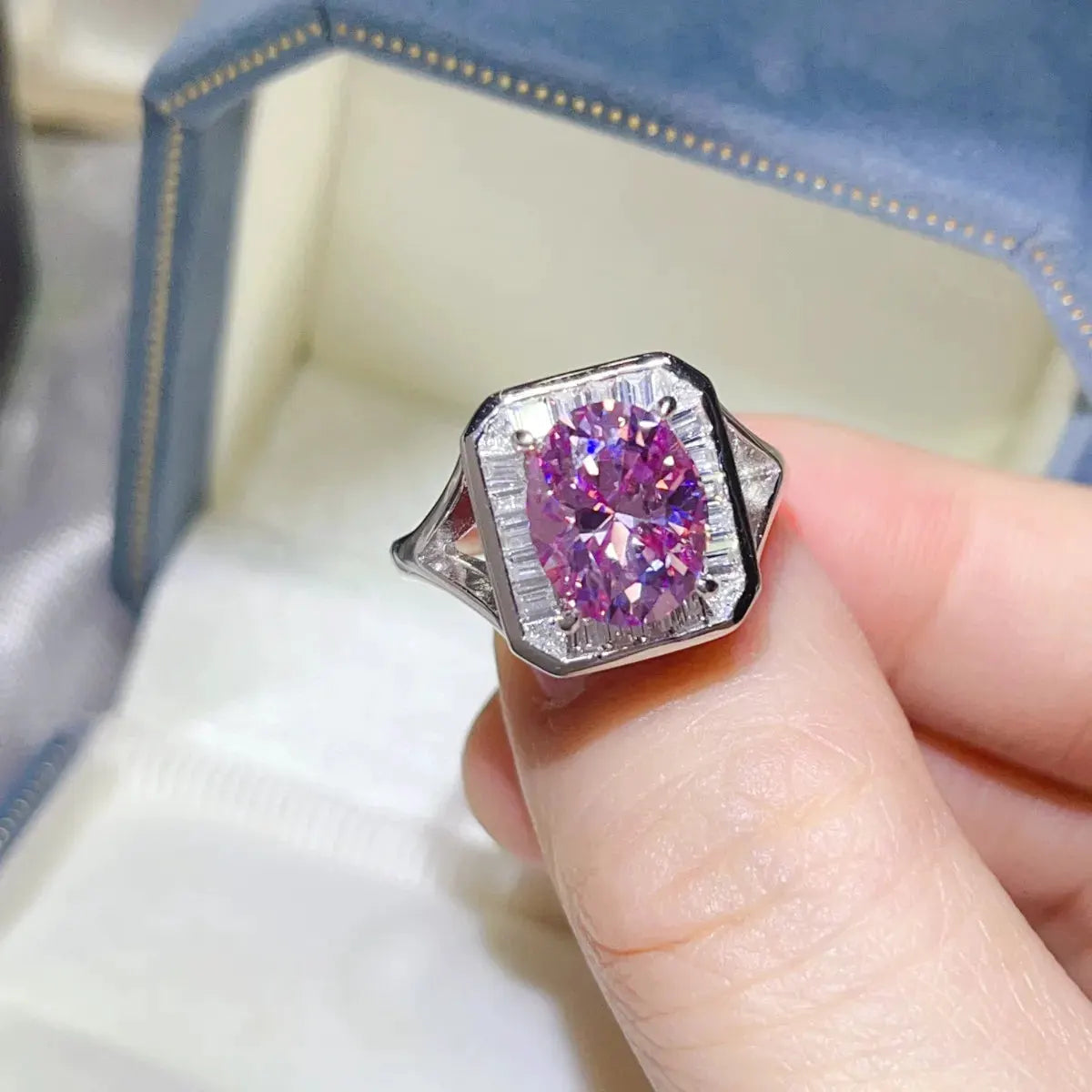 3 Carat Moissanite Square Ring by Partner Label