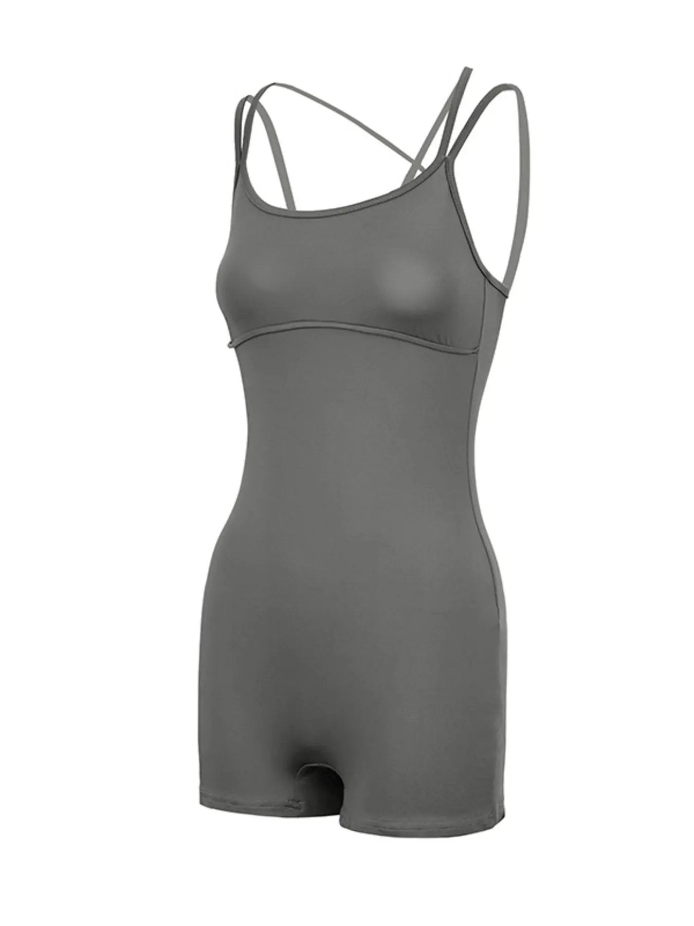 Double Spaghetti Strap Active Romper by Trendsi