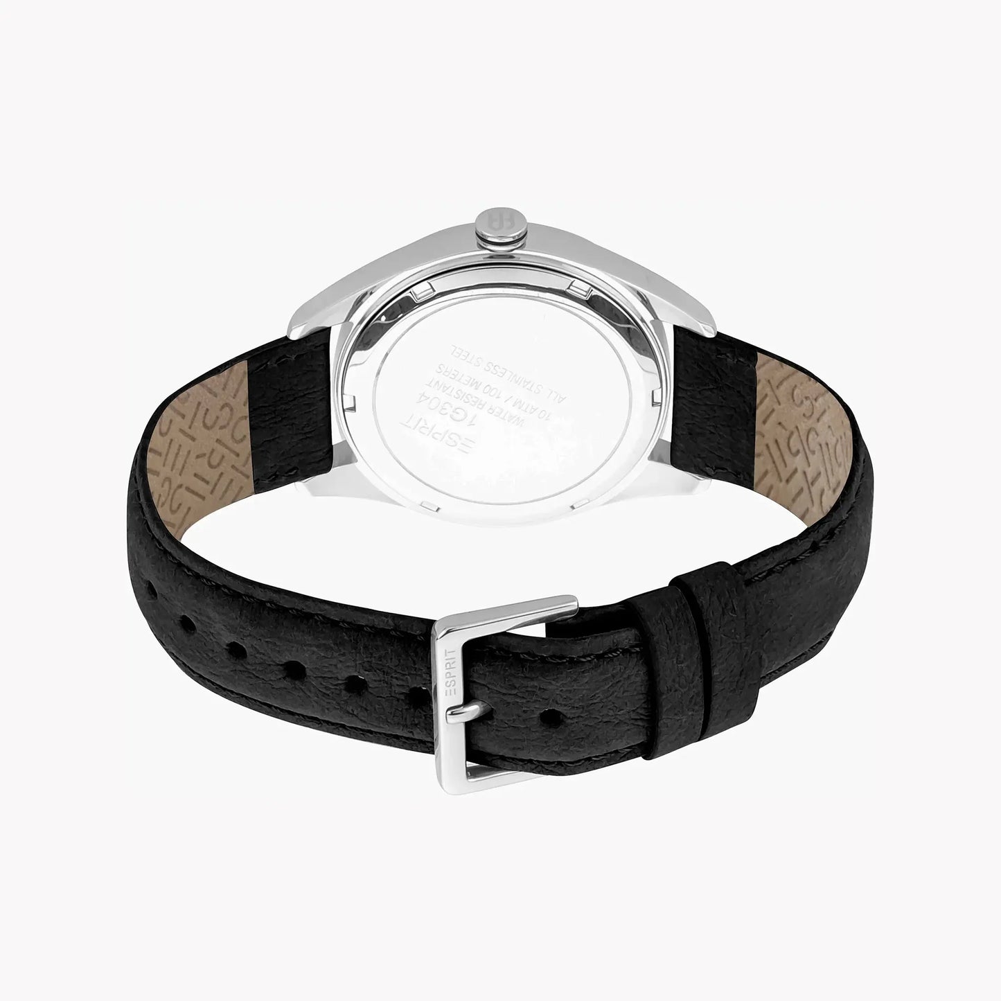 Esprit Men's Black Faux Leather Watch, Stainless Steel | Es1g202m0015 by ESPRIT