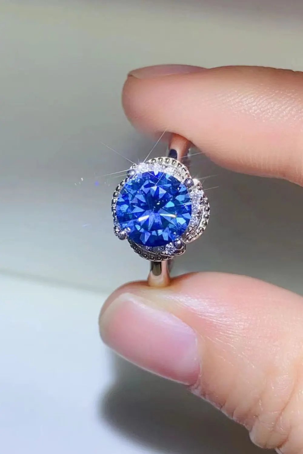2 Carat Moissanite Contrast 925 Sterling Silver Ring by Partner Label