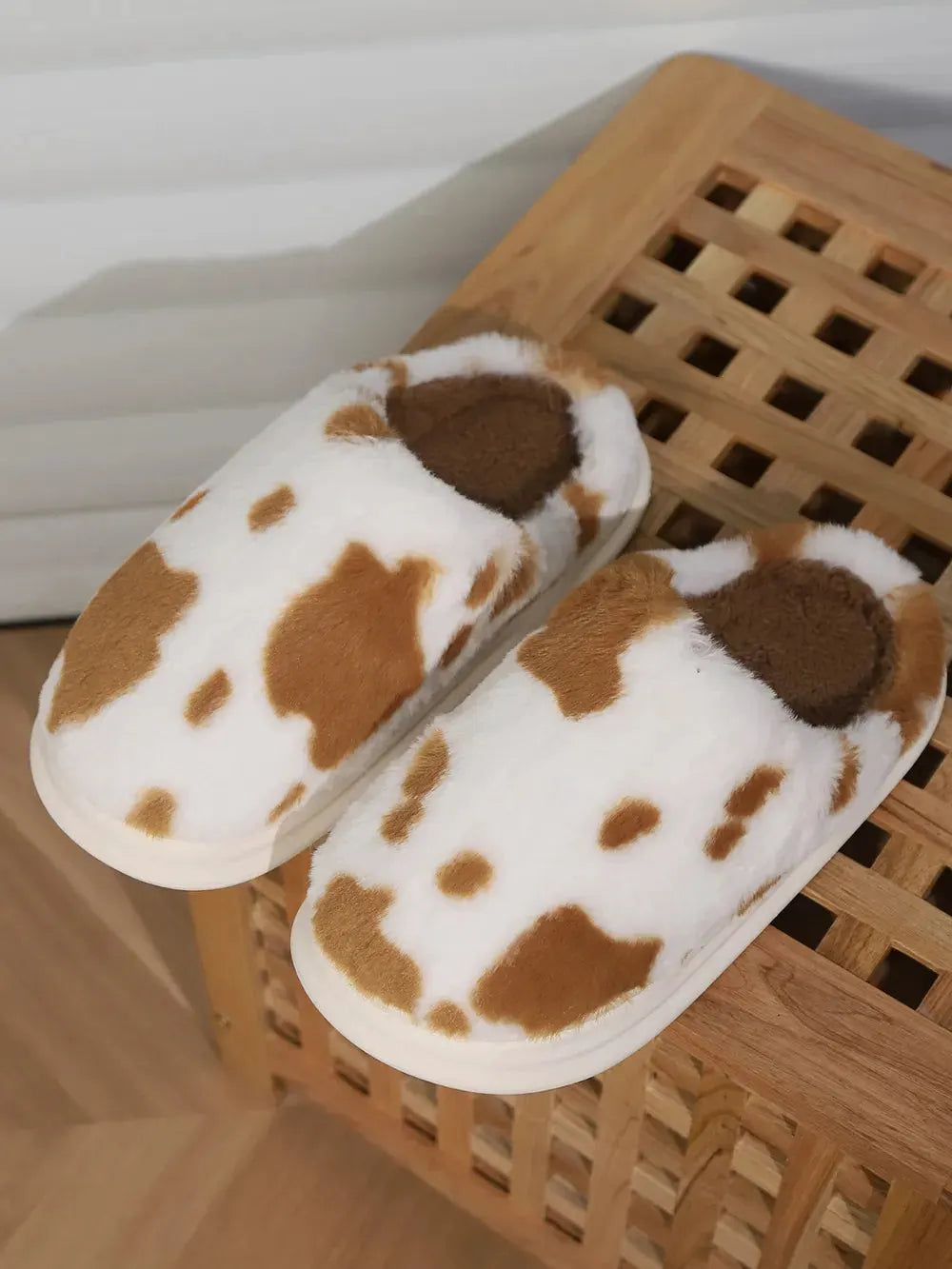 Animal Print Faux Fur Slippers by Partner Label