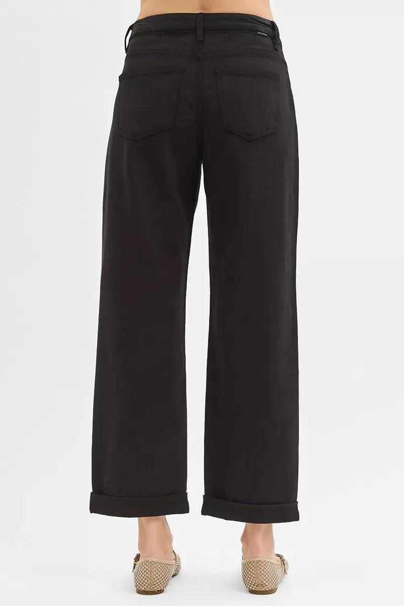 RISEN Tummy Control Mid Rise Ankle Barrel Relaxed Baggy by RISEN