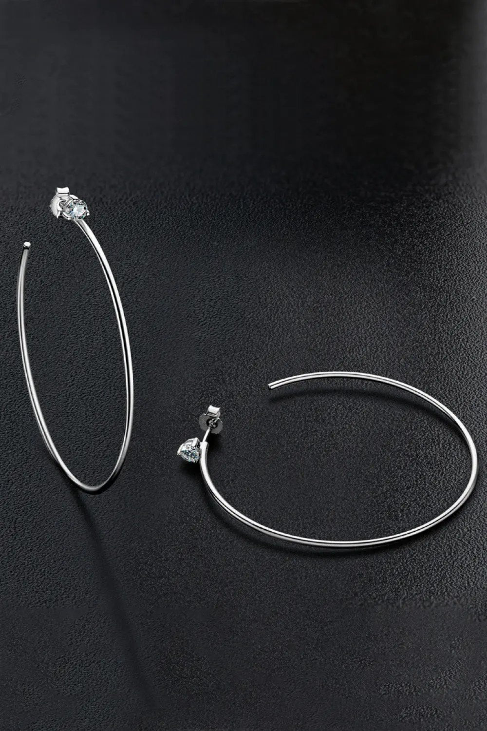 Adored 925 Sterling Silver Moissanite Hoop Earrings by Partner Label