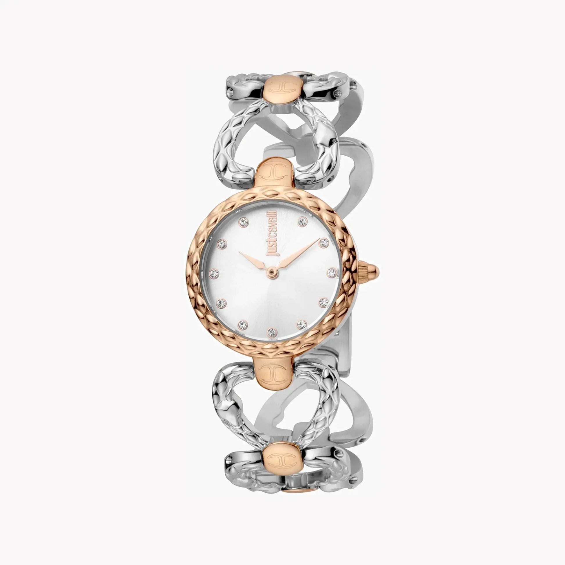 Just Cavalli Women's Silver & Rose Gold Watch, Silver Dial | Jc1l132m0055 by JUST CAVALLI