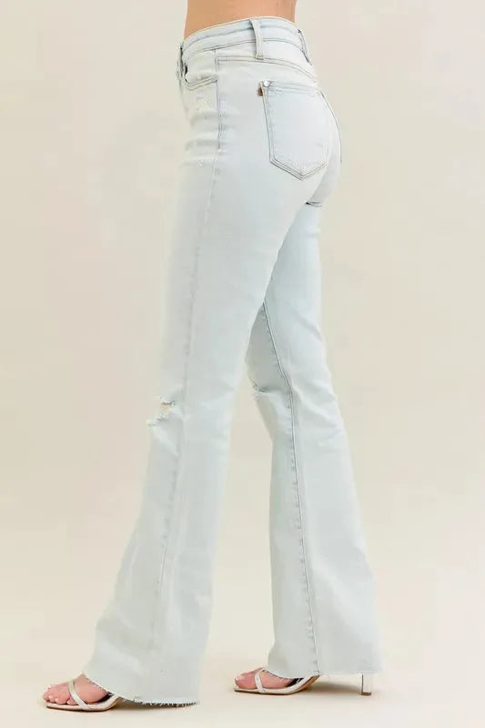 Judy Blue Full Size Destroy & Fray Hem Bootcut Jeans Plus Size by Judy Blue