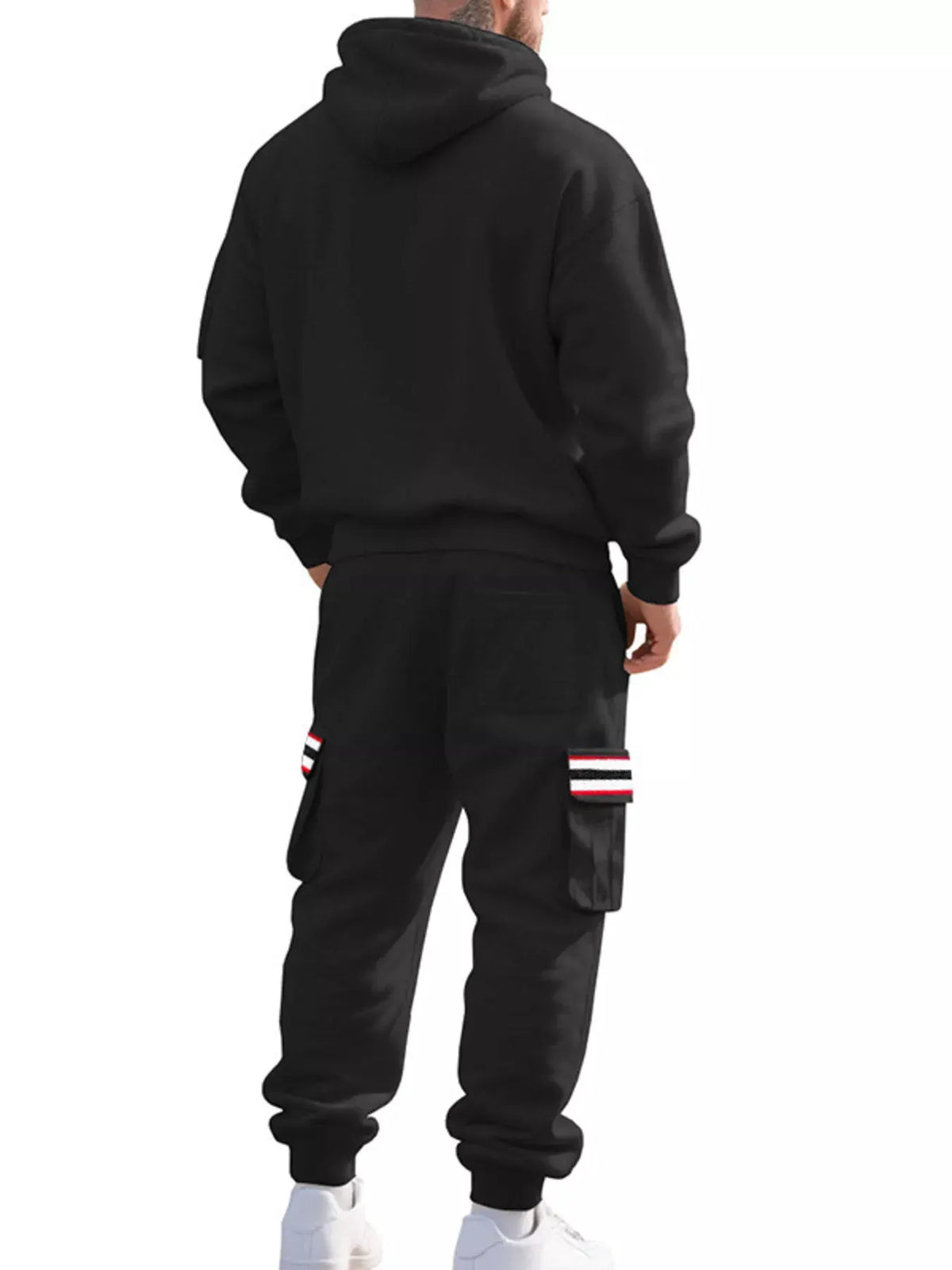Men's Full Size Casual Half-Zip Hoodie and Cargo Pants Set Plus Size by Trendsi