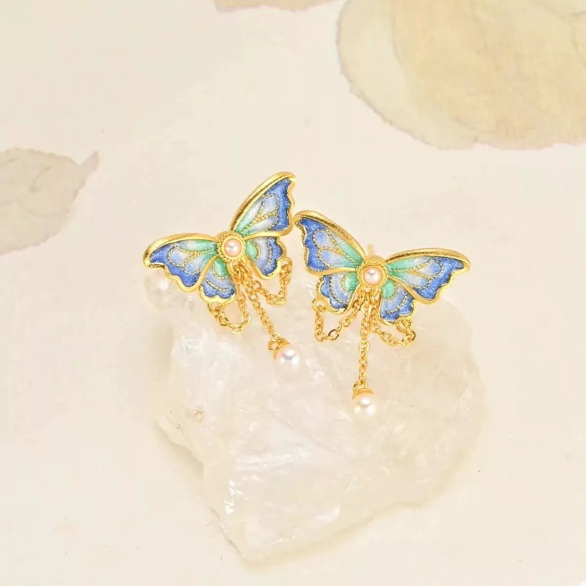 18K Gold-Plated Butterfly Earrings by Partner Label