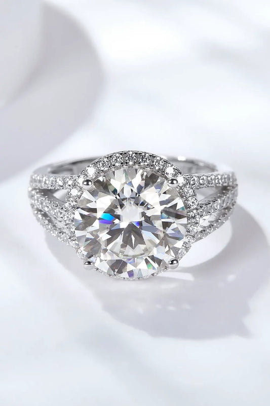 5 Carat Moissanite Split Shank Ring by Partner Label