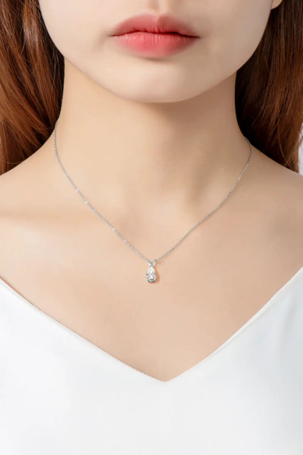 1.5 Carat Moissanite Pendant 925 Sterling Silver Necklace by Partner Labels