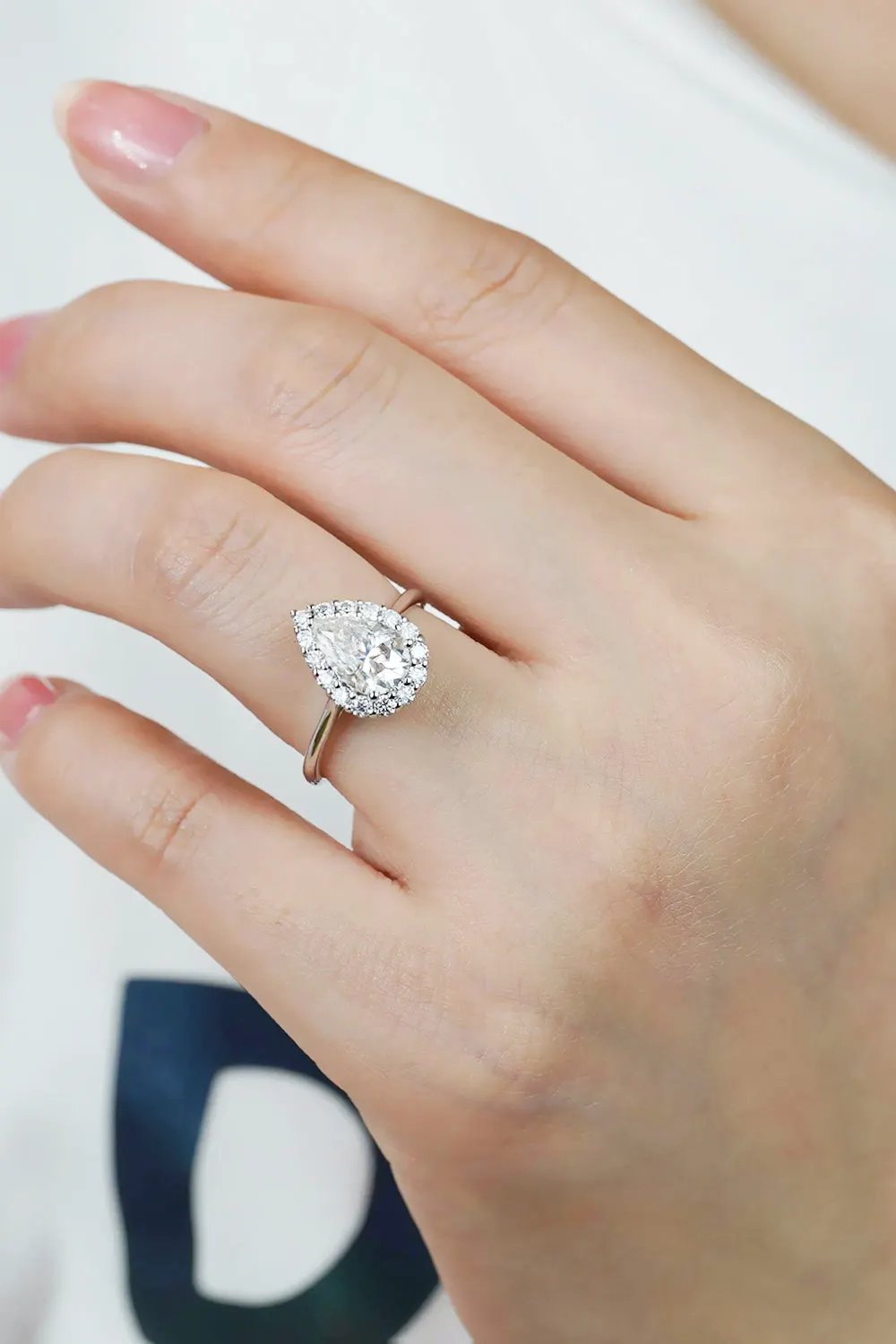 1.5 Carat Moissanite Teardrop Ring by Partner Label