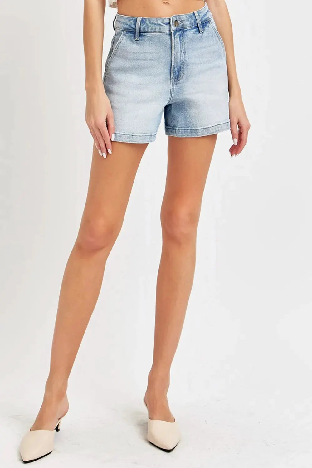 Risen Full Size High Rise Denim Shorts by RISEN
