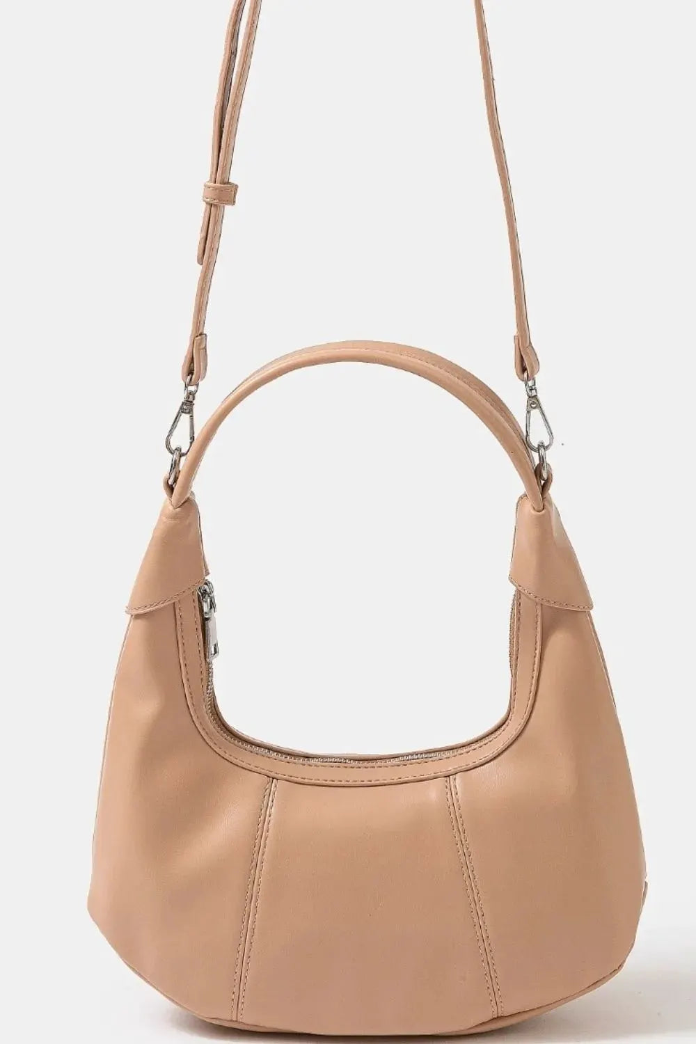 Fame Faux Leather Round Multi Panel Hand Bag by Fame