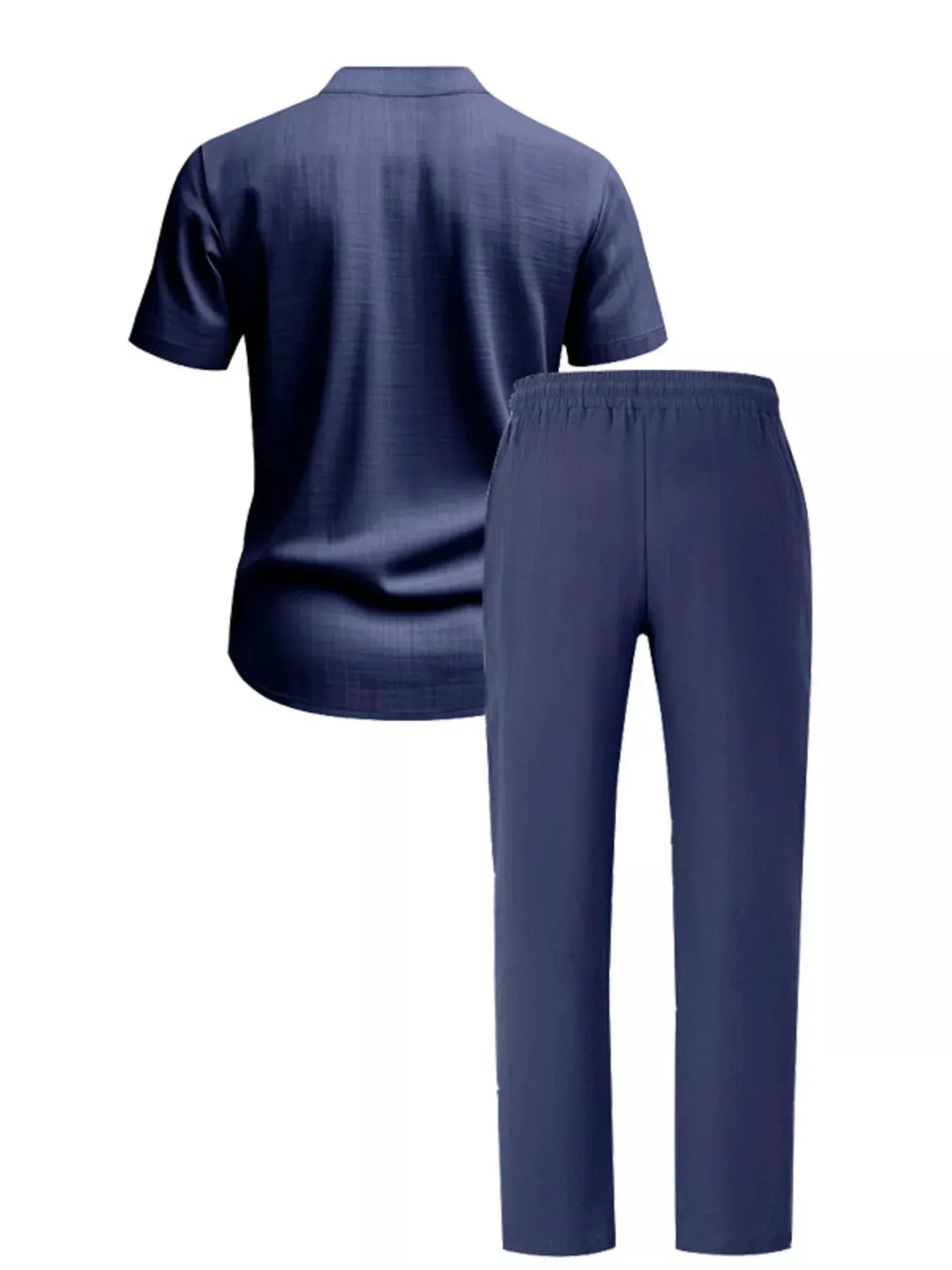 Men's Full Size Casual Button Up Short Sleeve Shirt and Pants Set Plus Size by Trendsi