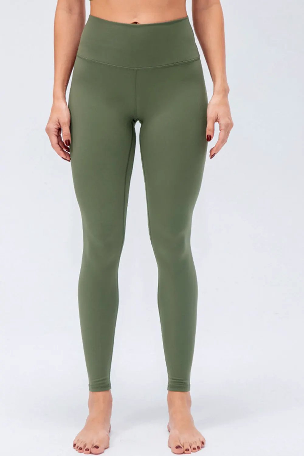 Wide Waistband Slim Fit Active Leggings by Partner Label
