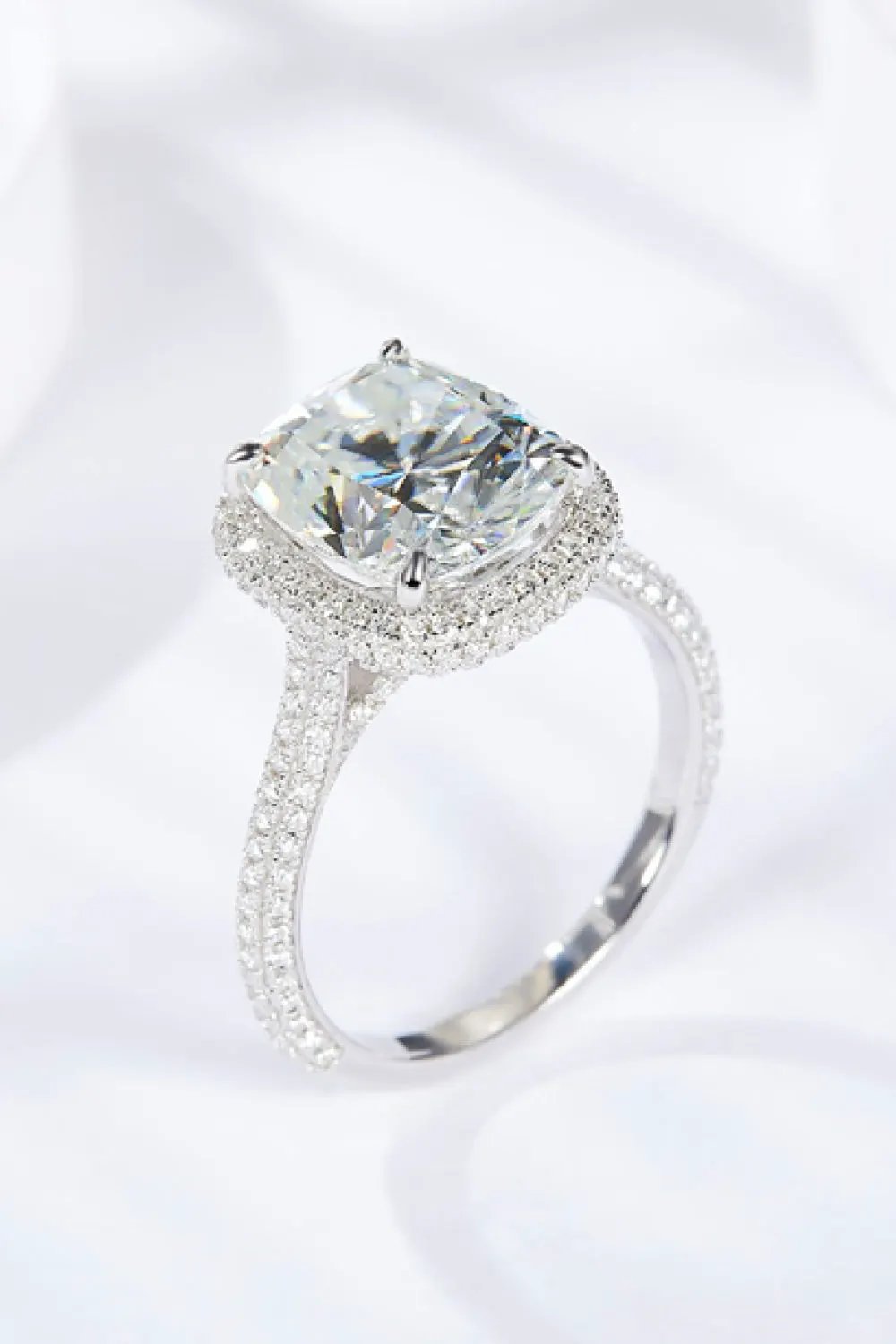 Adored 6 Carat Moissanite Halo Ring by Partner Label