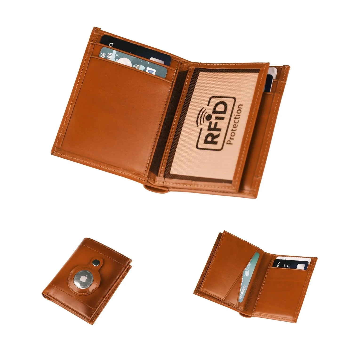 Glendo Apple AirTag Slot Leather Wallet, Handcrafted, Unisex by TORONATA