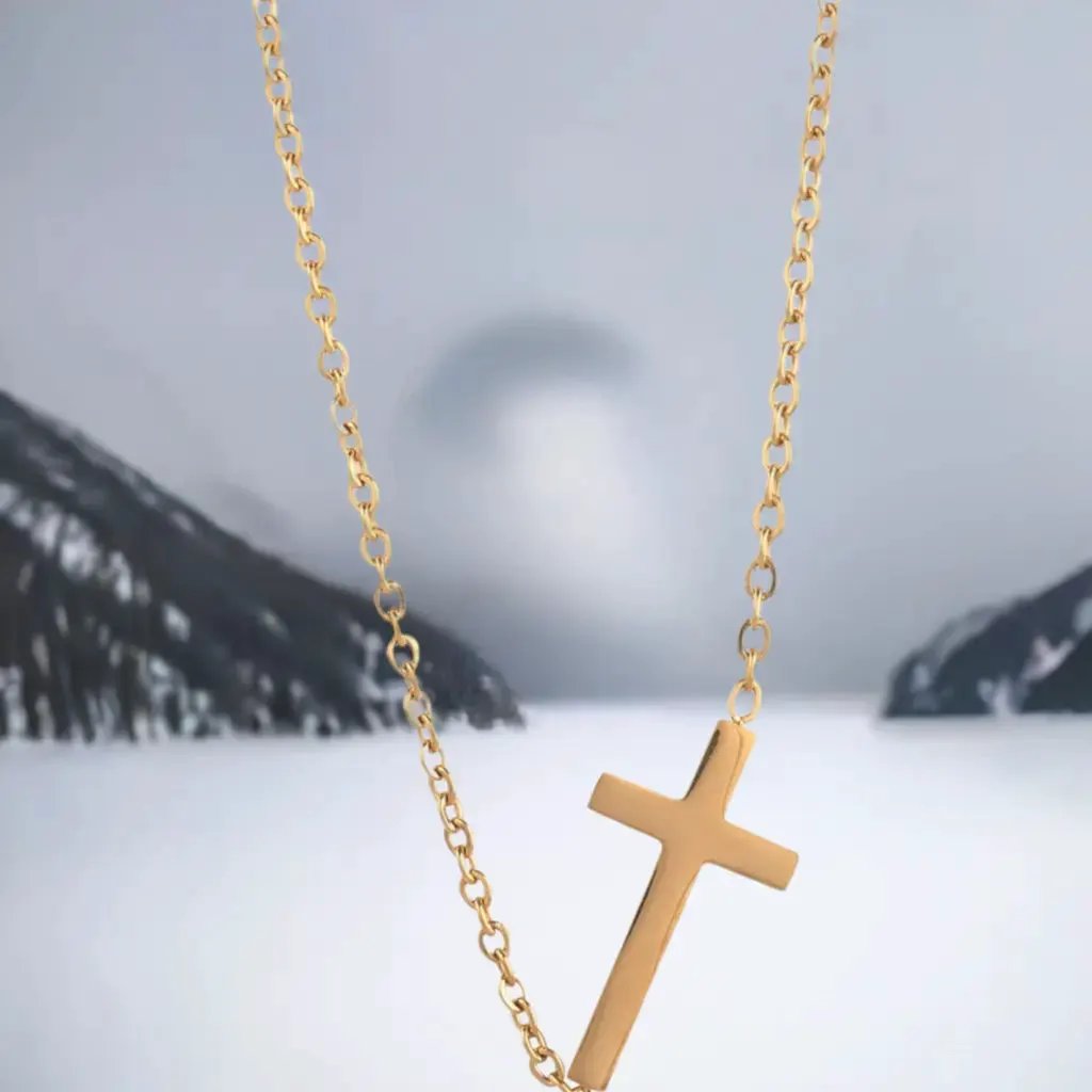 14K gold necklace | Gold Plated Cross Pendant Necklace by Nichestar