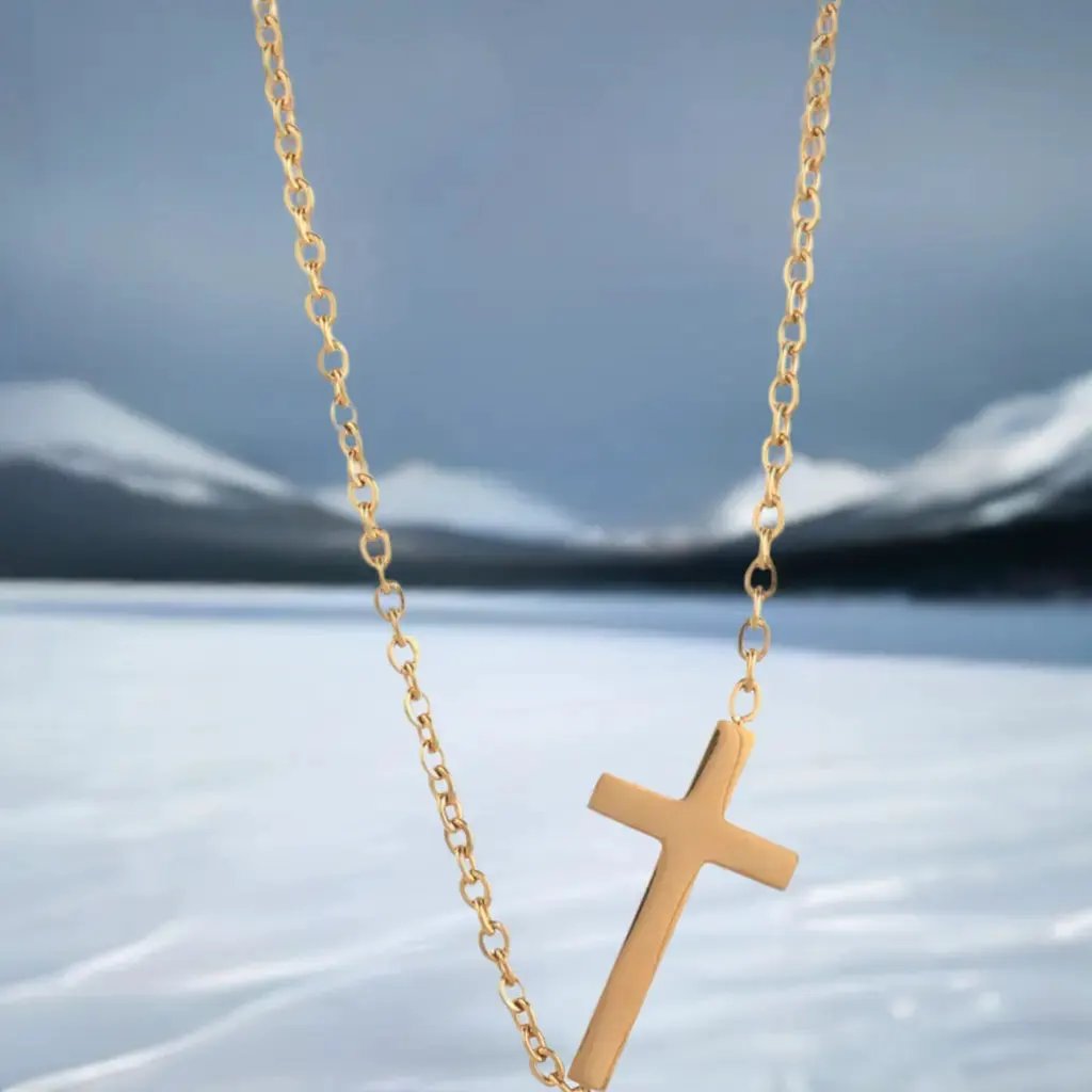 14K gold necklace | Gold Plated Cross Pendant Necklace by Nichestar