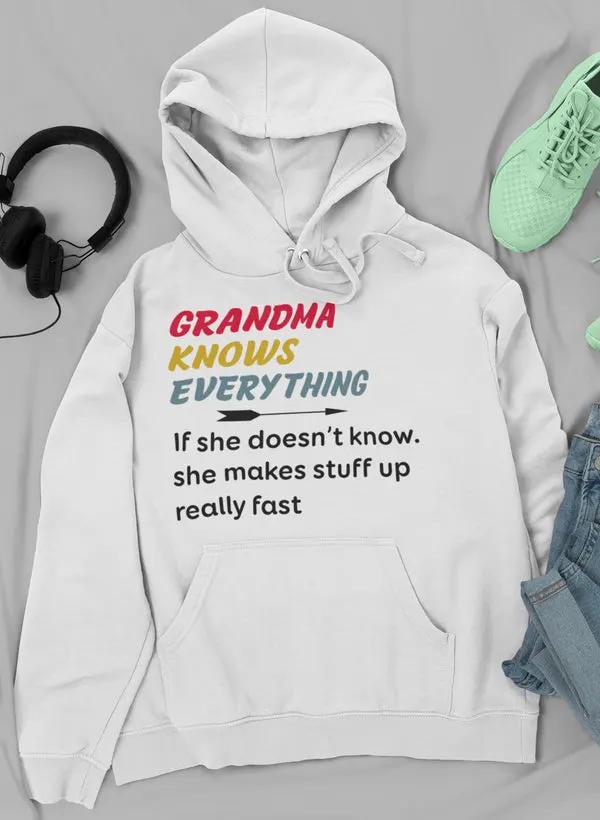 Grandma Knows Everything Hoodie by Merch