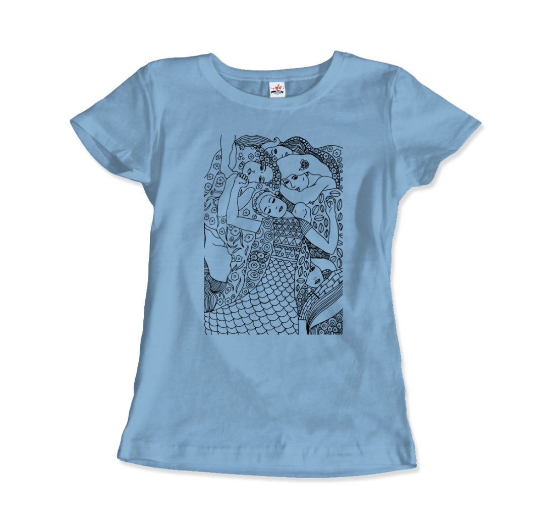 Gustav Klimt the Virgin (Maiden) 1913 Sketch t-shirt by Art-O-Rama Shop