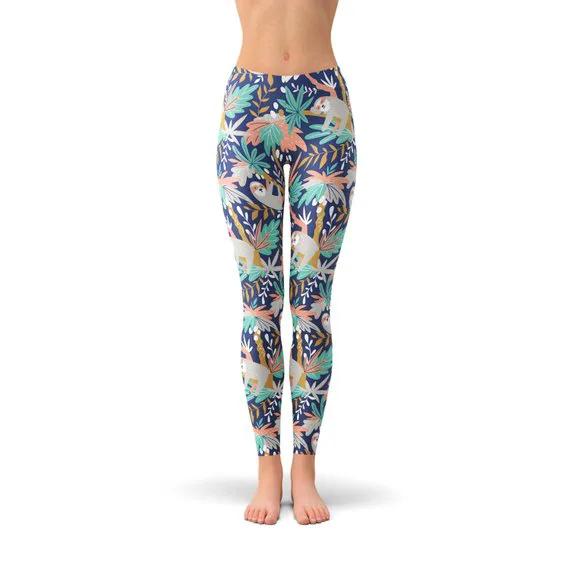 Womens Sloth Leggings by Maroon Sooty