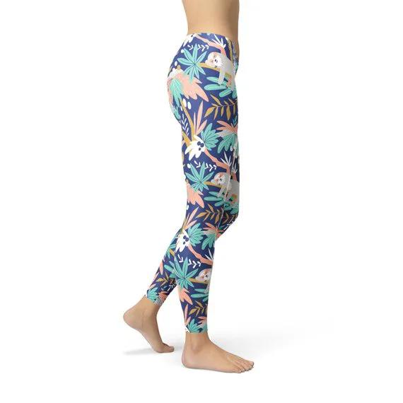 Womens Sloth Leggings by Maroon Sooty