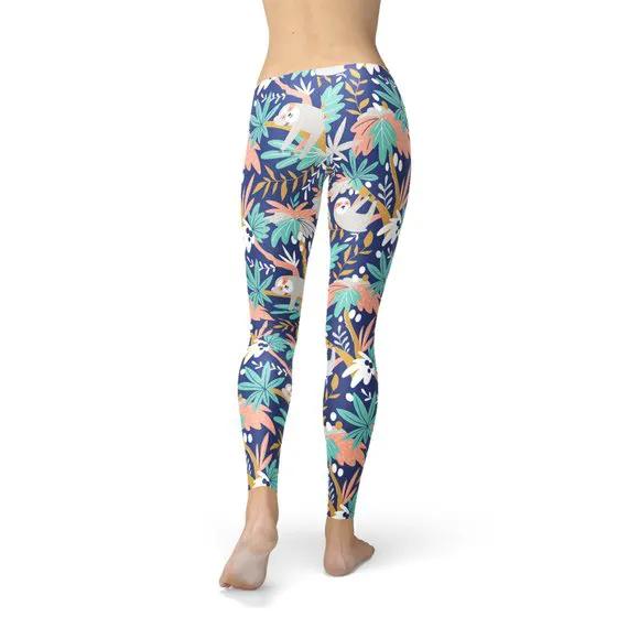 Womens Sloth Leggings by Maroon Sooty