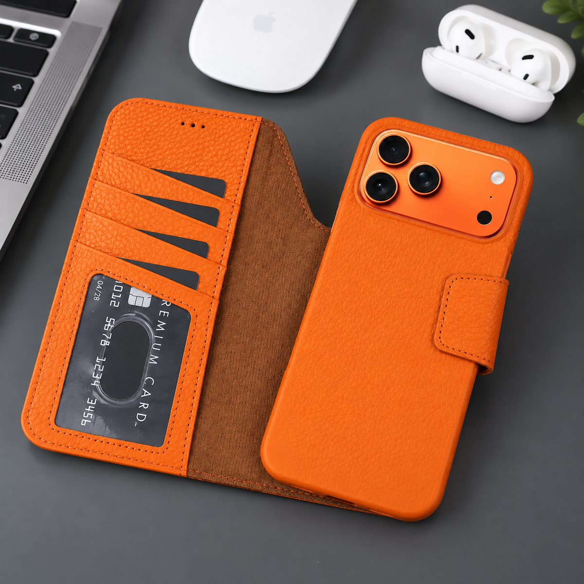 Brea iPhone 18 Pro Full-Grain Leather Wallet Case by TORONATA