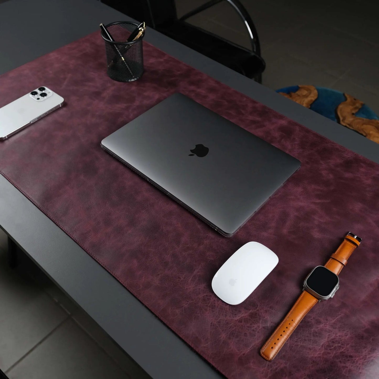 Jersey Purple Leather Desk Pad for Office and Home by TORONATA