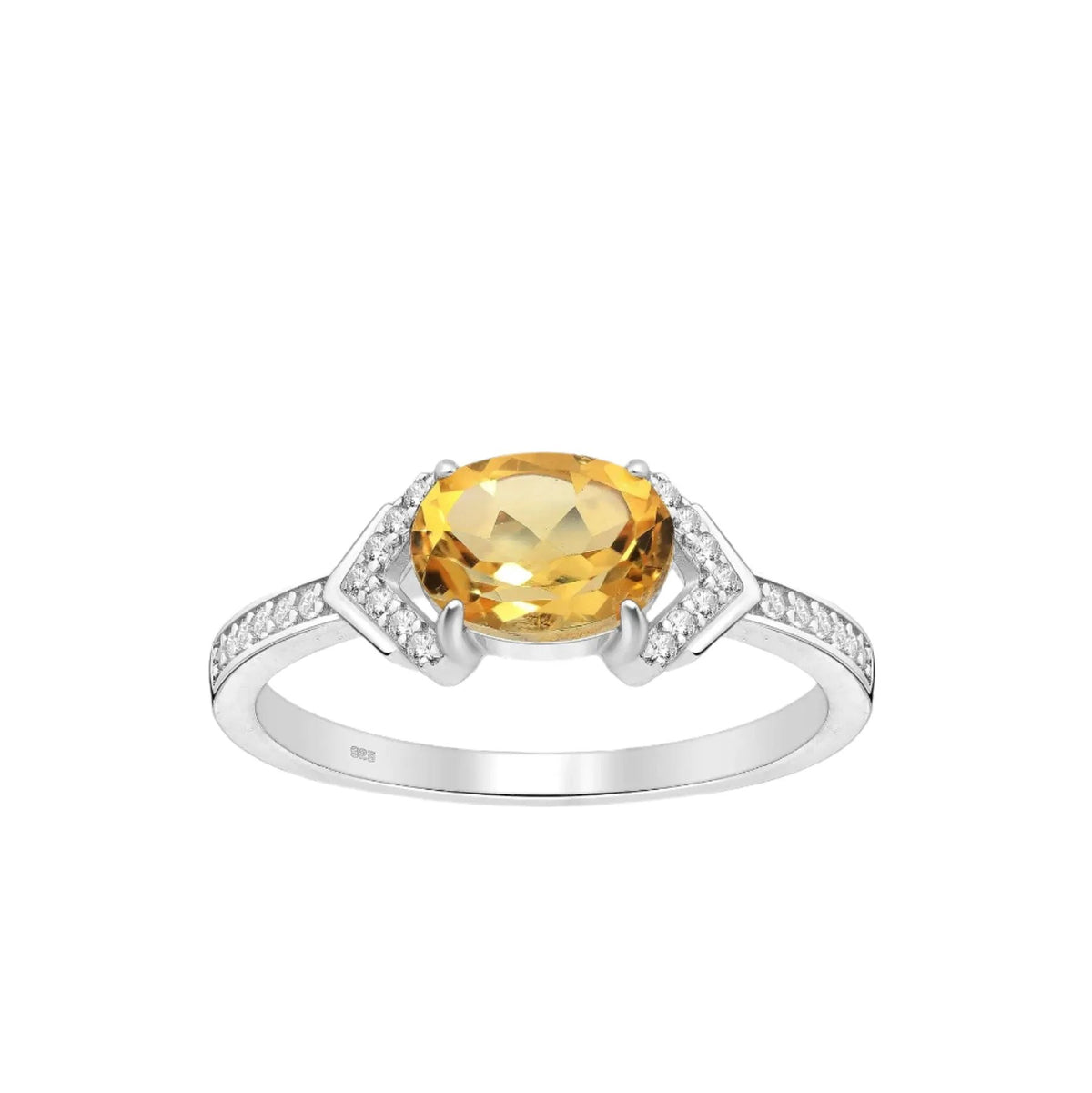 Ring Samarkand - Sterling Silver Zirconia & Citrine Ring by La Moda Me