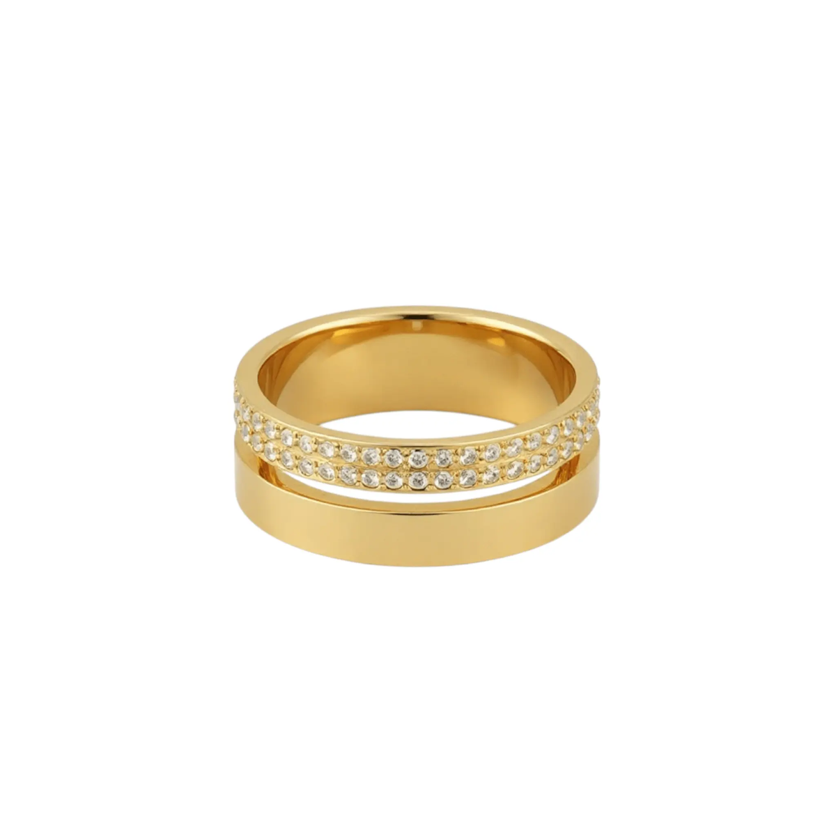 Ring Vera - Gold Plated Stainless Steel Stackable Ring by La Moda Me