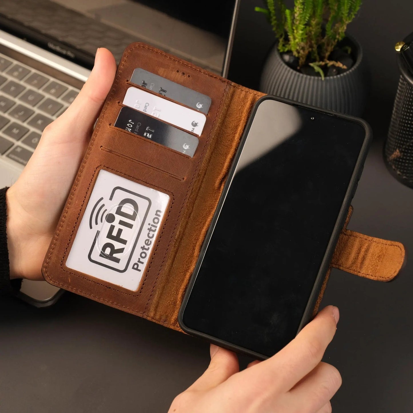 Leather Samsung Galaxy S25 Wallet Case | Buffalo by TORONATA