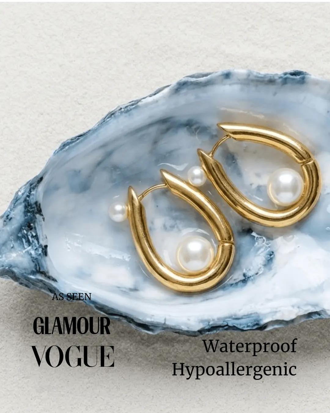 Margot Waterproof Pearl Huggie Earring by Akalia