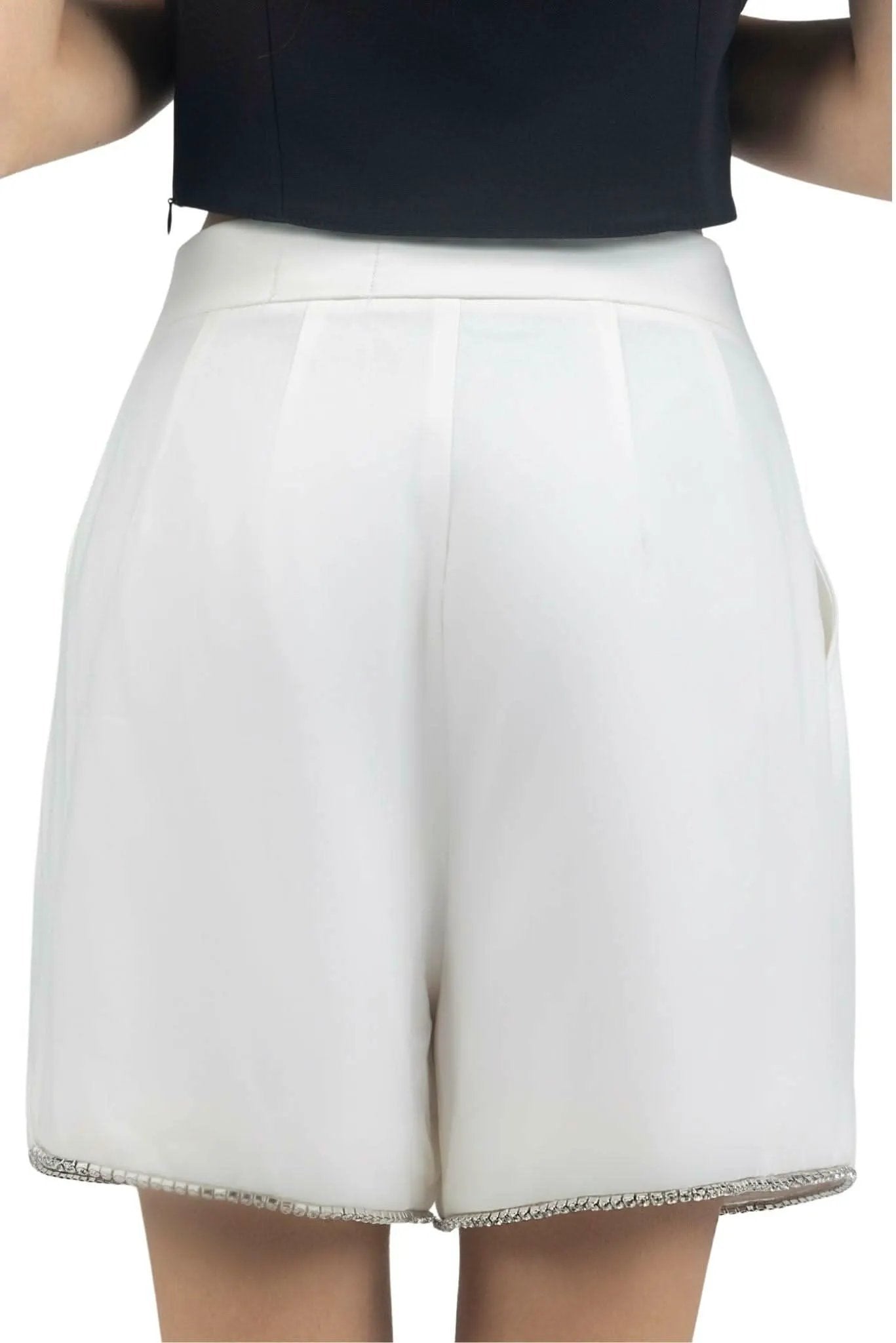 Melissa Rhinestone Oversized Shorts by AKALIA