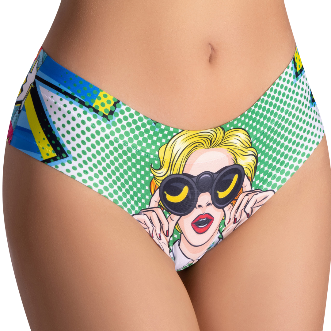 Memème Women’s Ultra-Comfortable COMICS - Curios Girl - Panties | Breathable Cotton Crotch, Stretchy Fit, No Elastic Bands by Mememe
