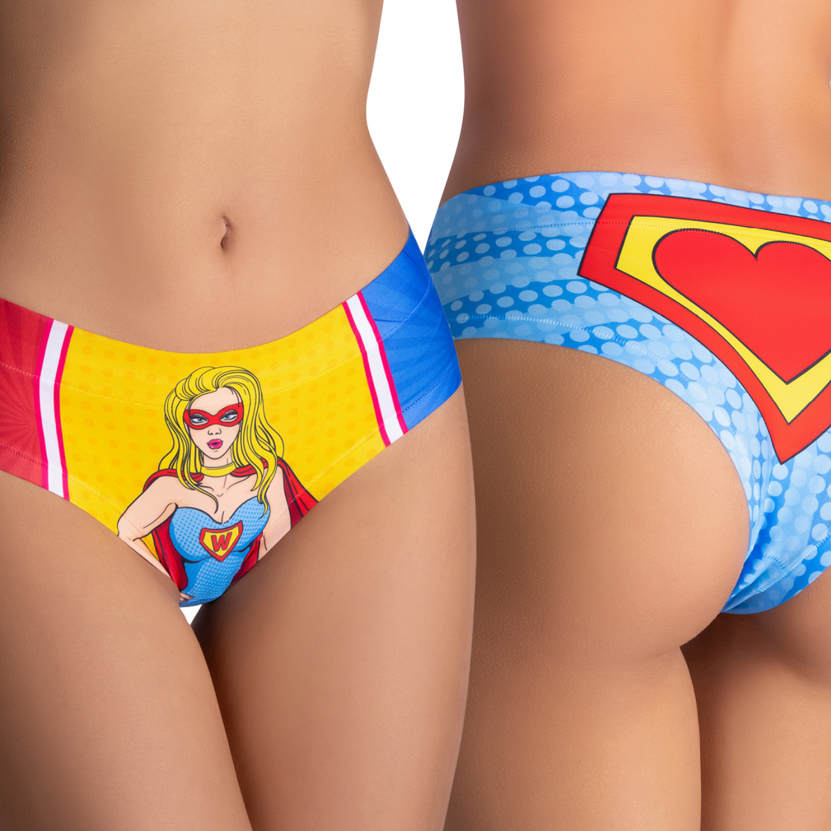 Memème Women’s Ultra-Comfortable COMICS - Wonder Girl - Panties | Breathable Cotton Crotch, Stretchy Fit, No Elastic Bands by Mememe