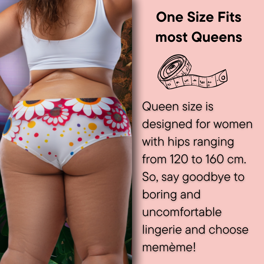 Memème Women’s Ultra-Comfortable DAISY– Gold - Queen Size Panties | Breathable Cotton Crotch, Stretchy Fit by Mememe
