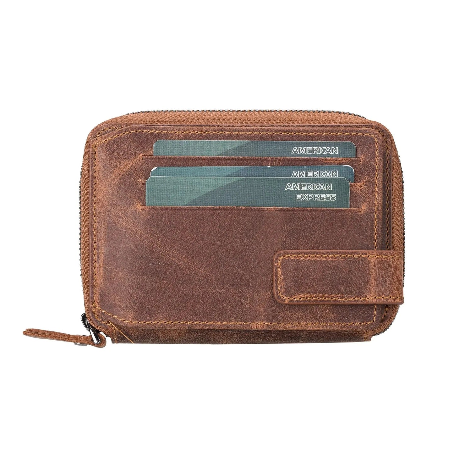Powell Handmade Unisex Leather Wallet with Zippered Compartment by TORONATA