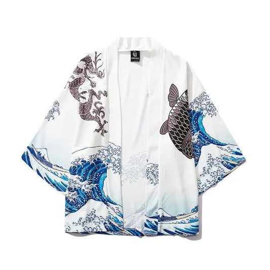 Japan Style Clothes Men Summer Streetwear Cat Print Kimono Cardigan Mandarin Robe Men Unisex Japanese Trend Kimonos by Vimost Shop